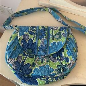 Vera Bradley Blue and Green Patterned Shoulder Bag